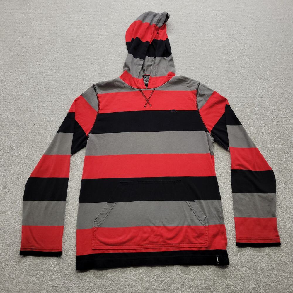 Tony Hawk Boys XL Hoodie Red Black Gray Striped Skate Skateboard Pullover